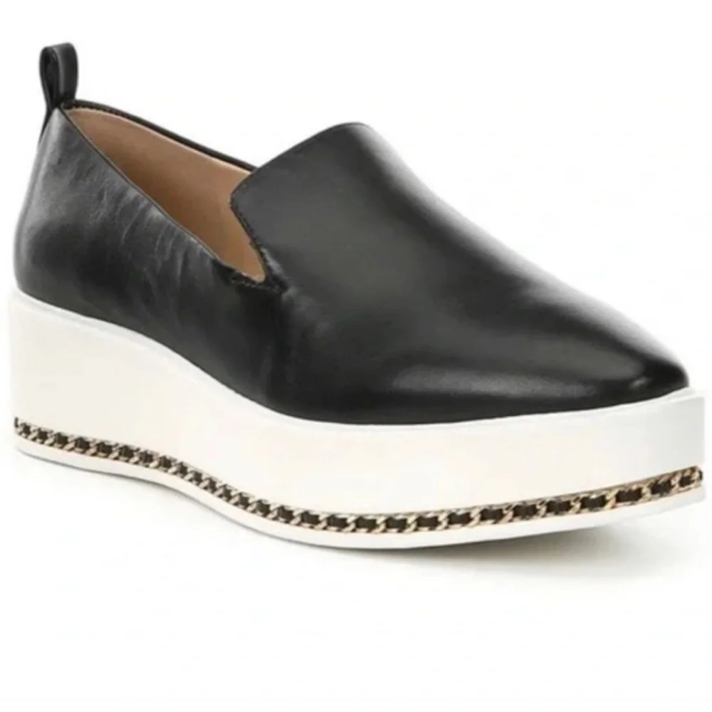 Karl Lagerfeld Paris Brenna platform black slip on loafer sneakers sz 6.5